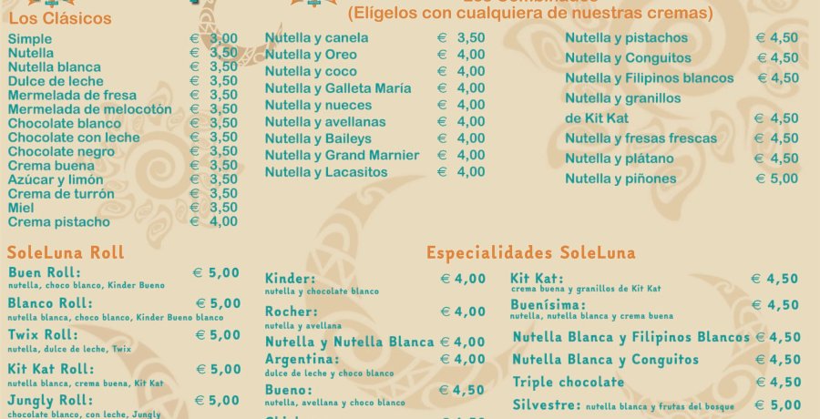 Tipologías de crepes